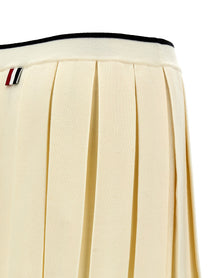 Thom Browne Knitted Pleated Skirt White