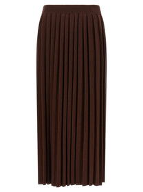Fabiana Filippi Knitted Pleated Skirt Brown