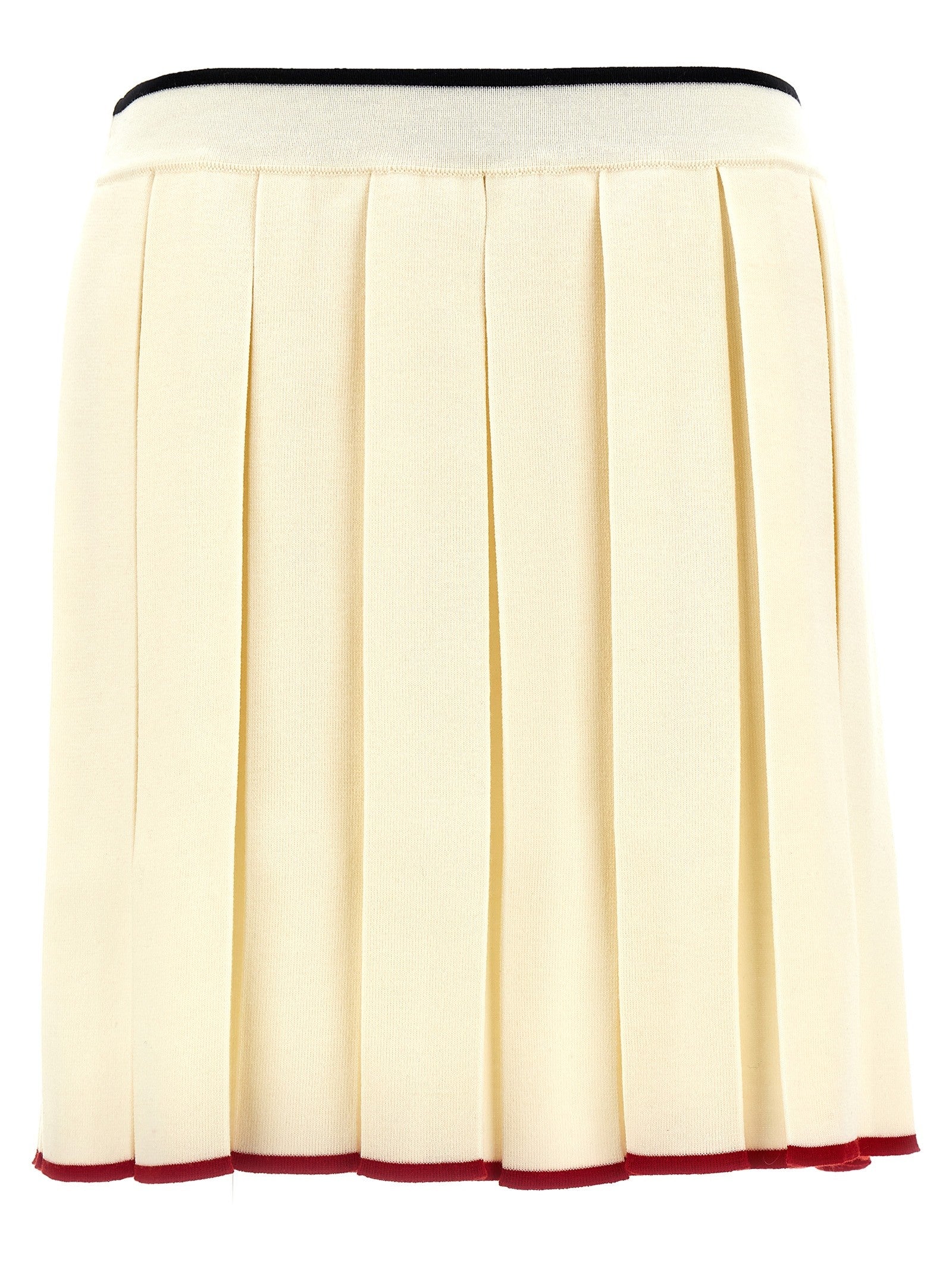 Thom Browne Knitted Pleated Skirt White