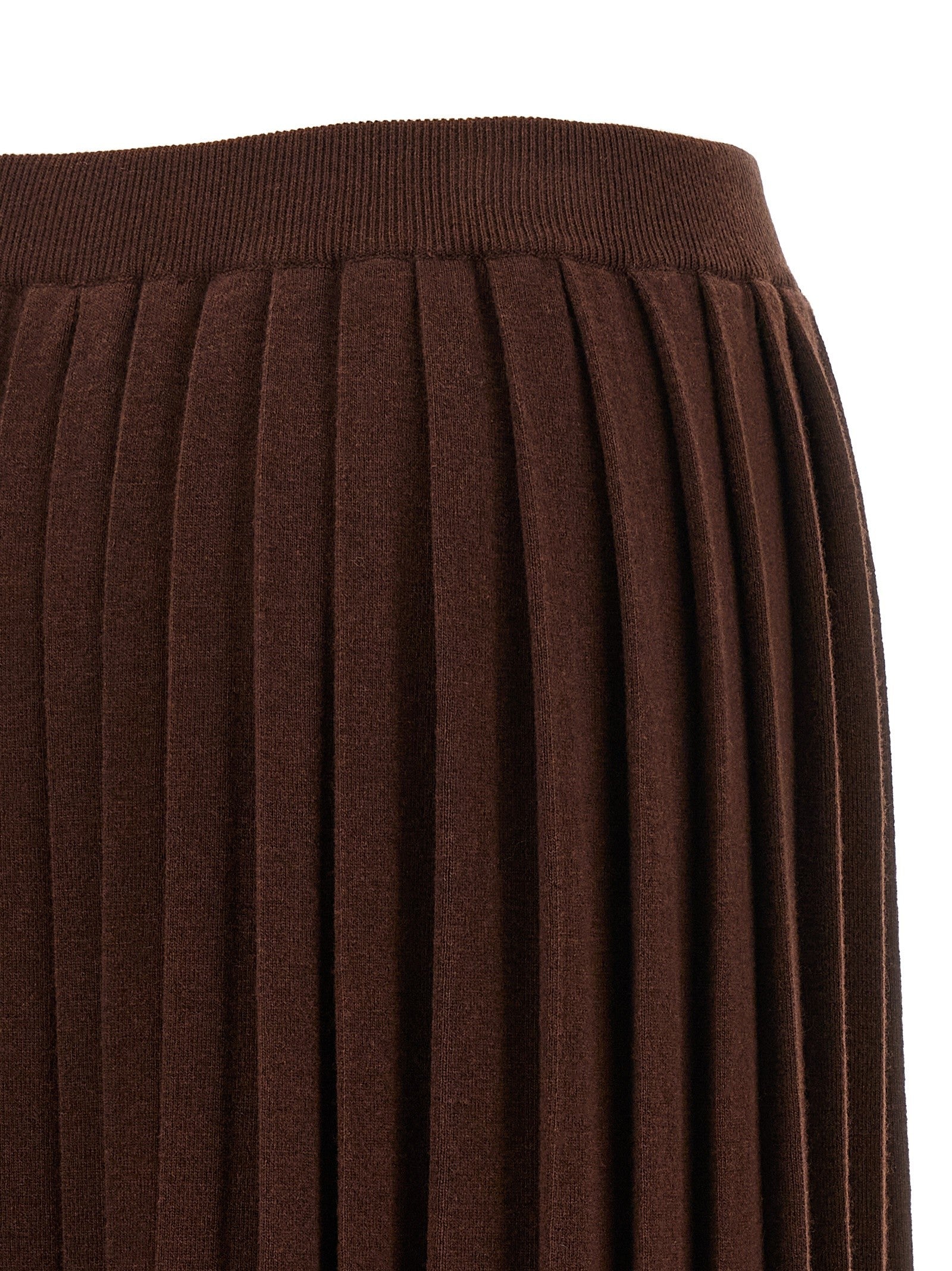 Fabiana Filippi Knitted Pleated Skirt Brown