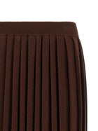 Fabiana Filippi Knitted Pleated Skirt Brown, view 3