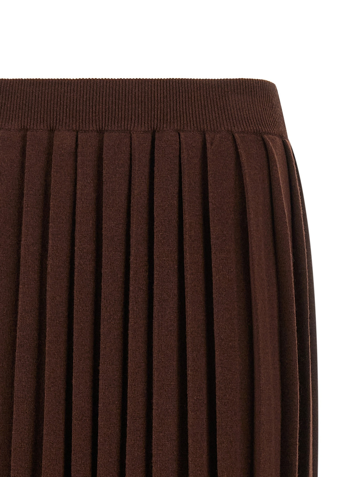 Fabiana Filippi Knitted Pleated Skirt Brown, view 3