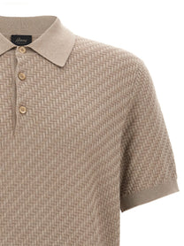 Brioni Knitted Polo Shirt Beige