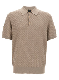 Brioni Knitted Polo Shirt Beige