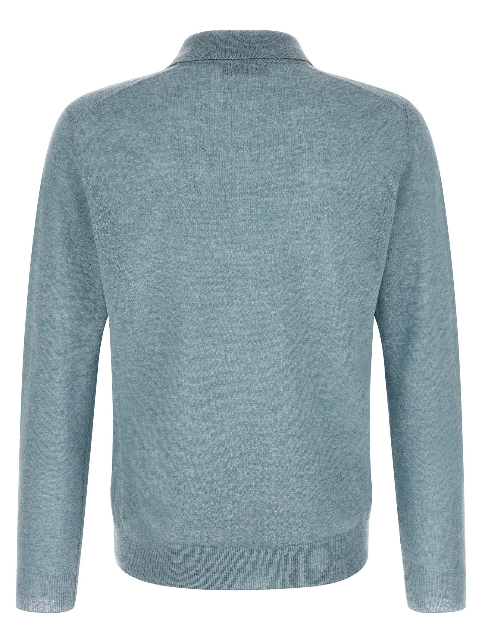 Zanone Knitted Polo Shirt Blue