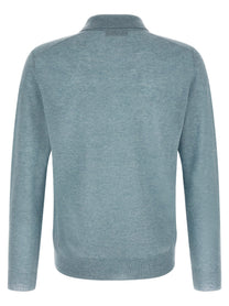 Zanone Knitted Polo Shirt Blue