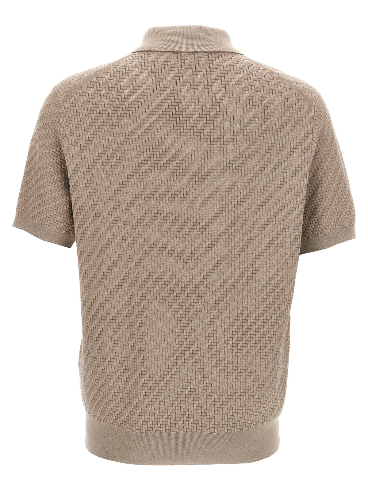 Brioni Knitted Polo Shirt Beige