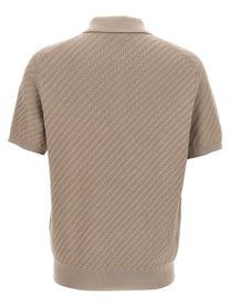Brioni Knitted Polo Shirt Beige