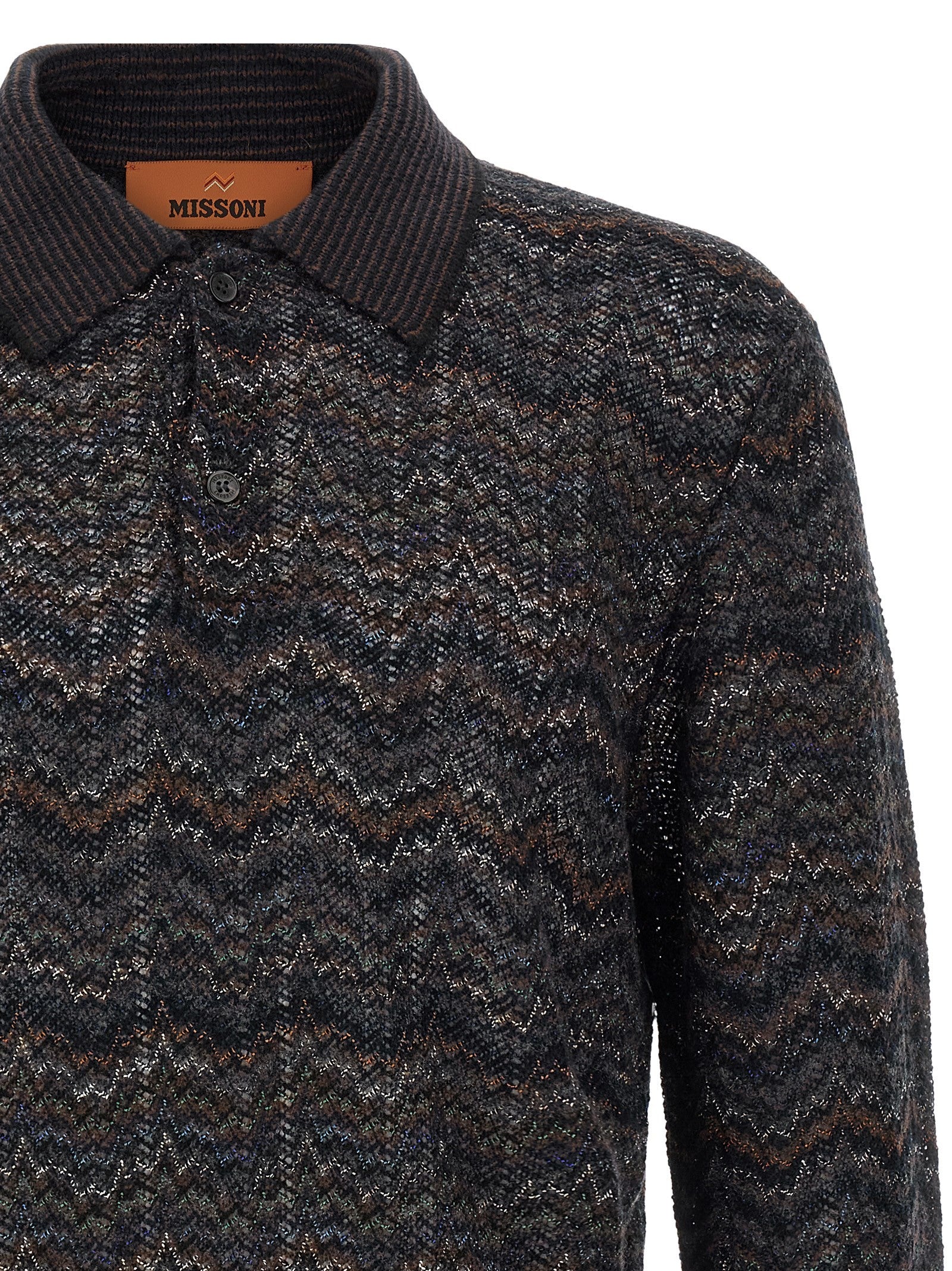 Missoni Knitted Polo Shirt Gold
