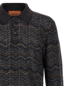 Missoni Knitted Polo Shirt Gold