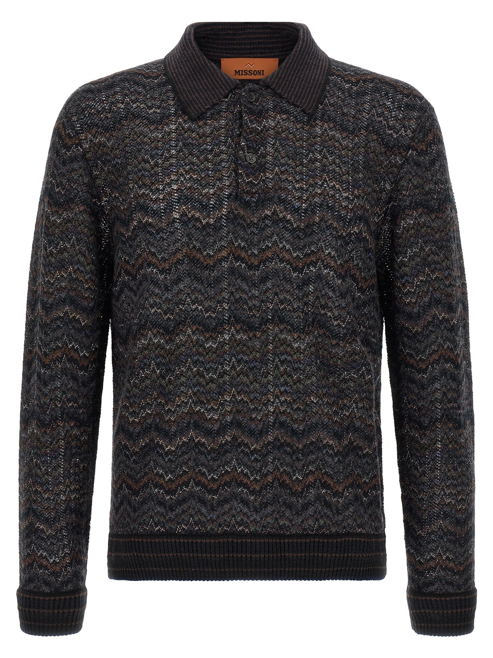 Missoni Knitted Polo Shirt Gold