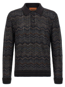Missoni Knitted Polo Shirt Gold