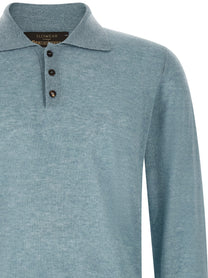 Zanone Knitted Polo Shirt Blue