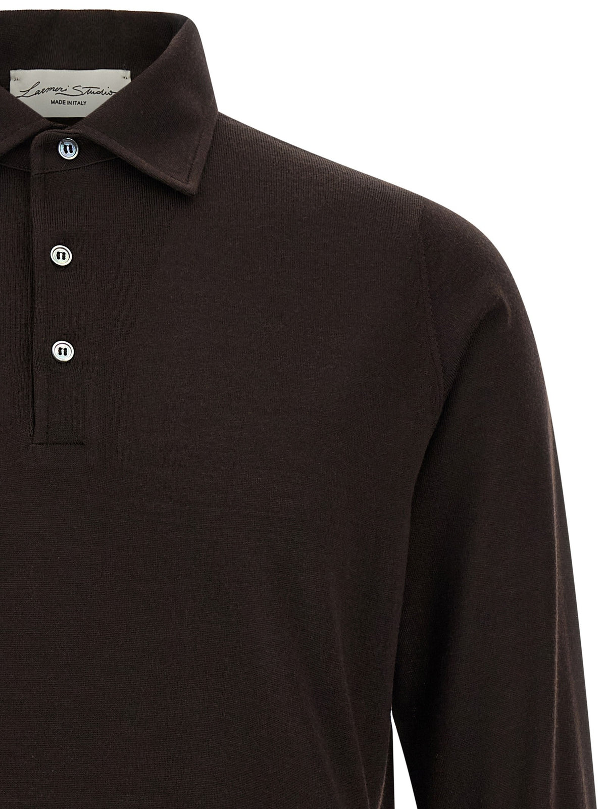 Larmeri Studio Knitted Polo Shirt Brown