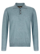 Zanone Knitted Polo Shirt Blue