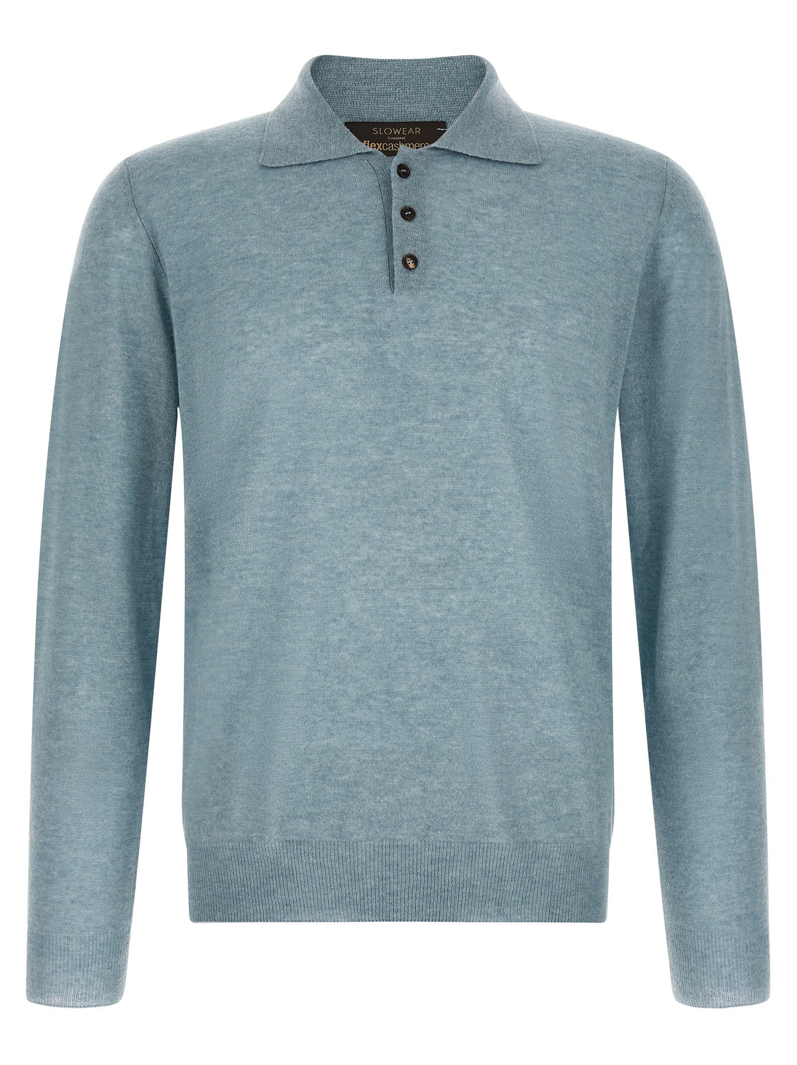 Zanone Knitted Polo Shirt Blue