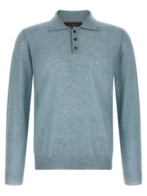 Zanone Knitted Polo Shirt Blue