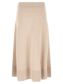 Agnona Knitted Skirt Beige