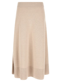 Agnona Knitted Skirt Beige
