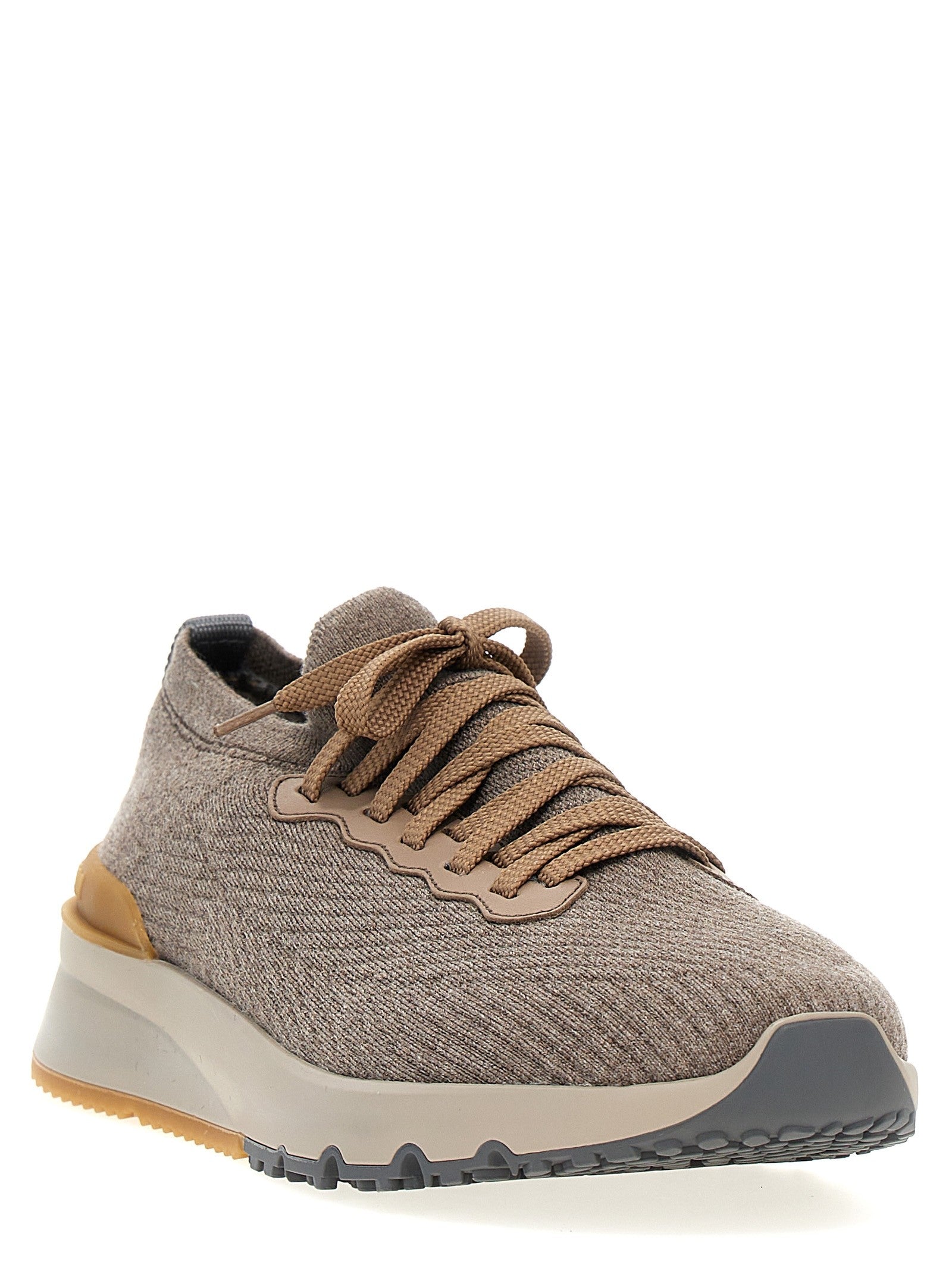 Brunello Cucinelli Knitted Sneakers Grey
