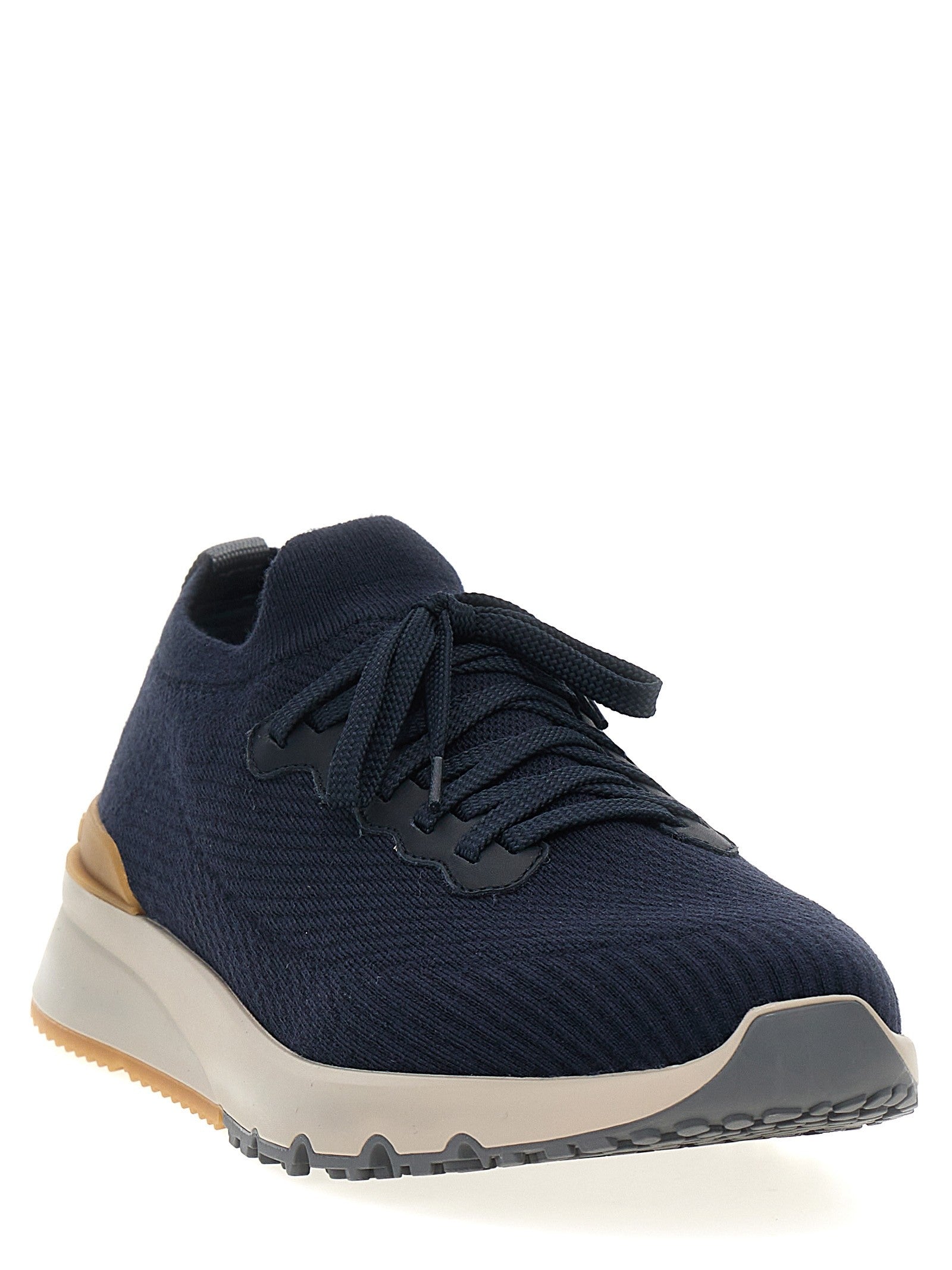 Brunello Cucinelli Knitted Sneakers Blue