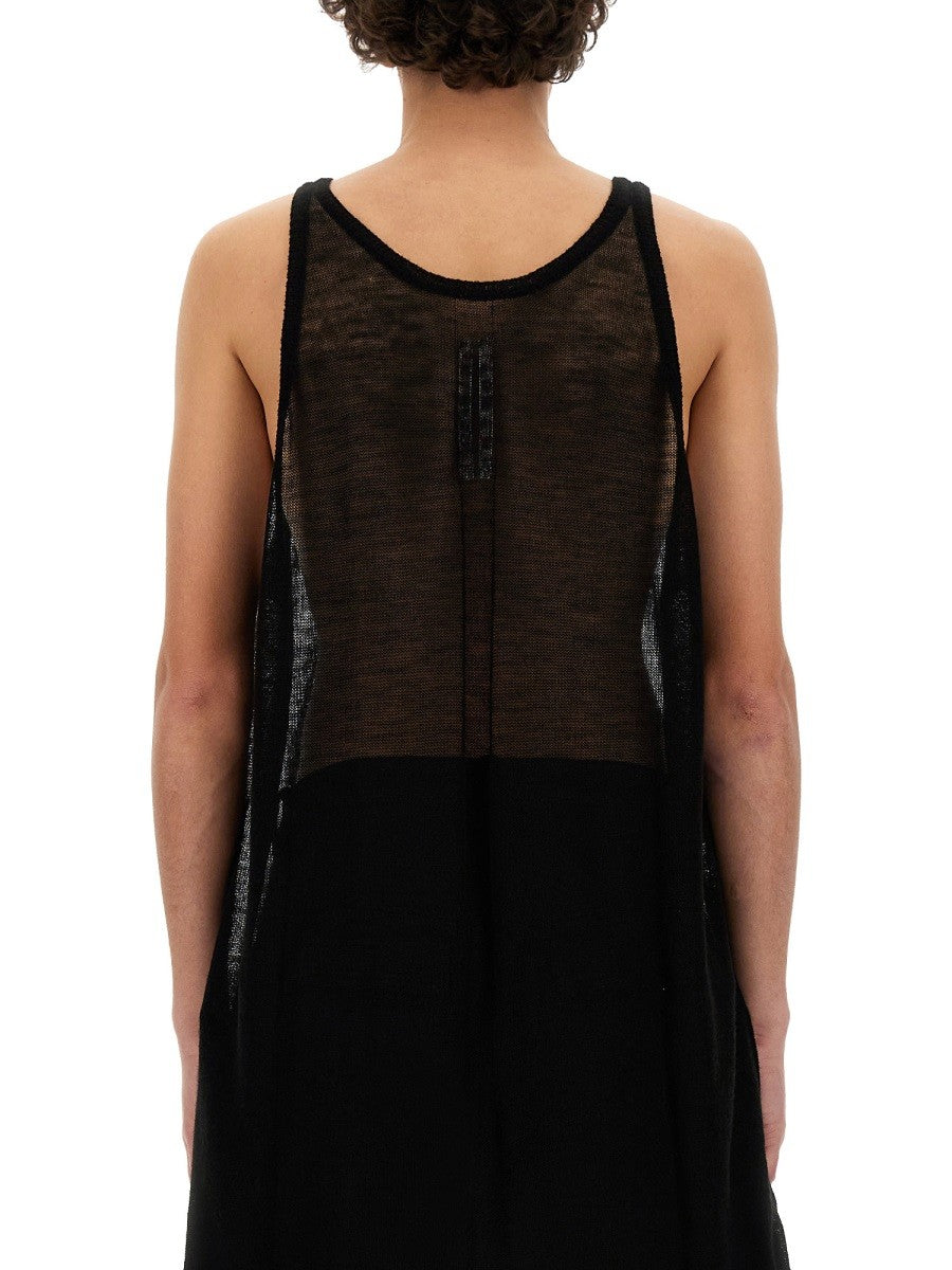 Rick Owens Men's Knitted Tank Top Black, view 3