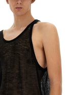 Rick Owens Men's Knitted Tank Top Black, view 4