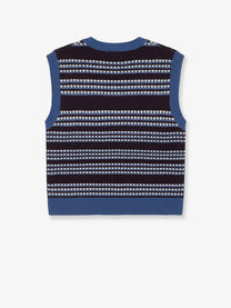 Walk In Paris Men's Knitted Vest Blue, view 2
