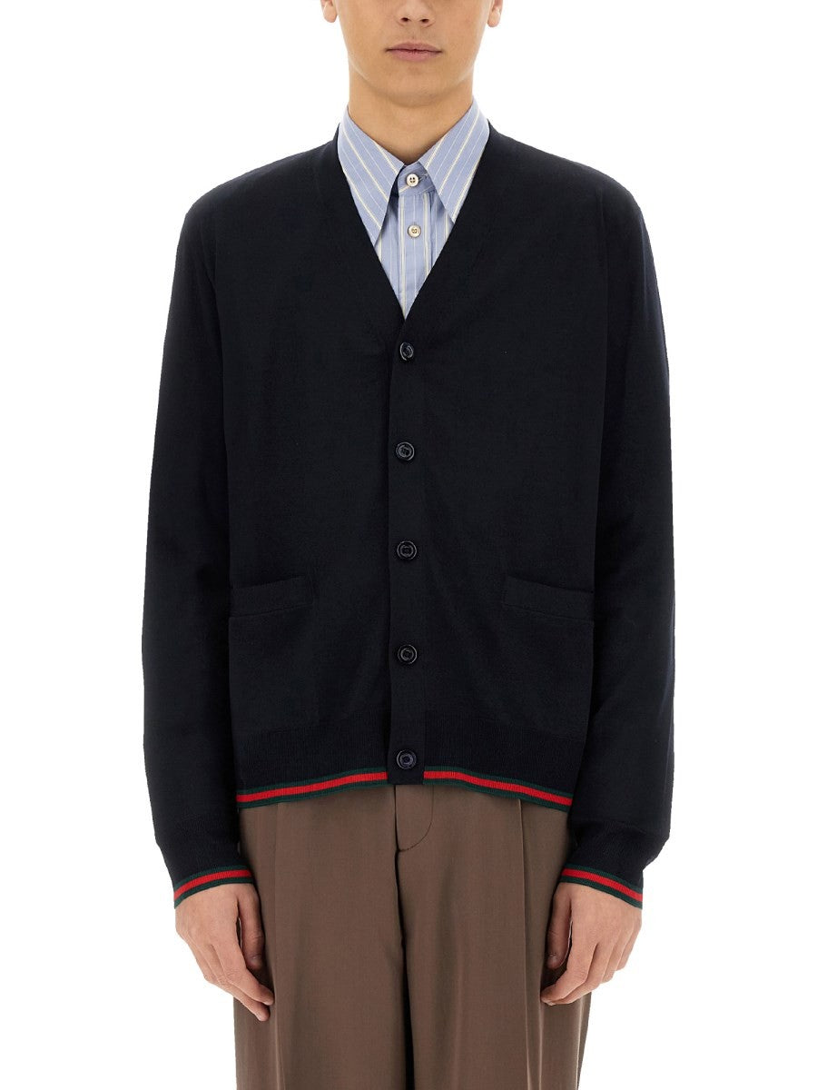 Gucci Men's Knitted Wool Cardigan Black