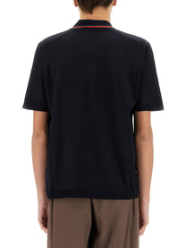 Gucci Men's Knitted Wool Polo Shirt Black, view 3