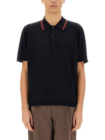 Gucci Men's Knitted Wool Polo Shirt Black