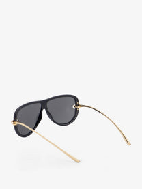Bottega Veneta Women's Knot Aviator Acetate Sunglasses Black