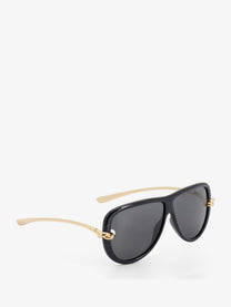 Bottega Veneta Women's Knot Aviator Acetate Sunglasses Black