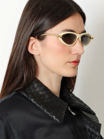 Bottega Veneta Women's Knot Cat Eye Sunglasses Beige