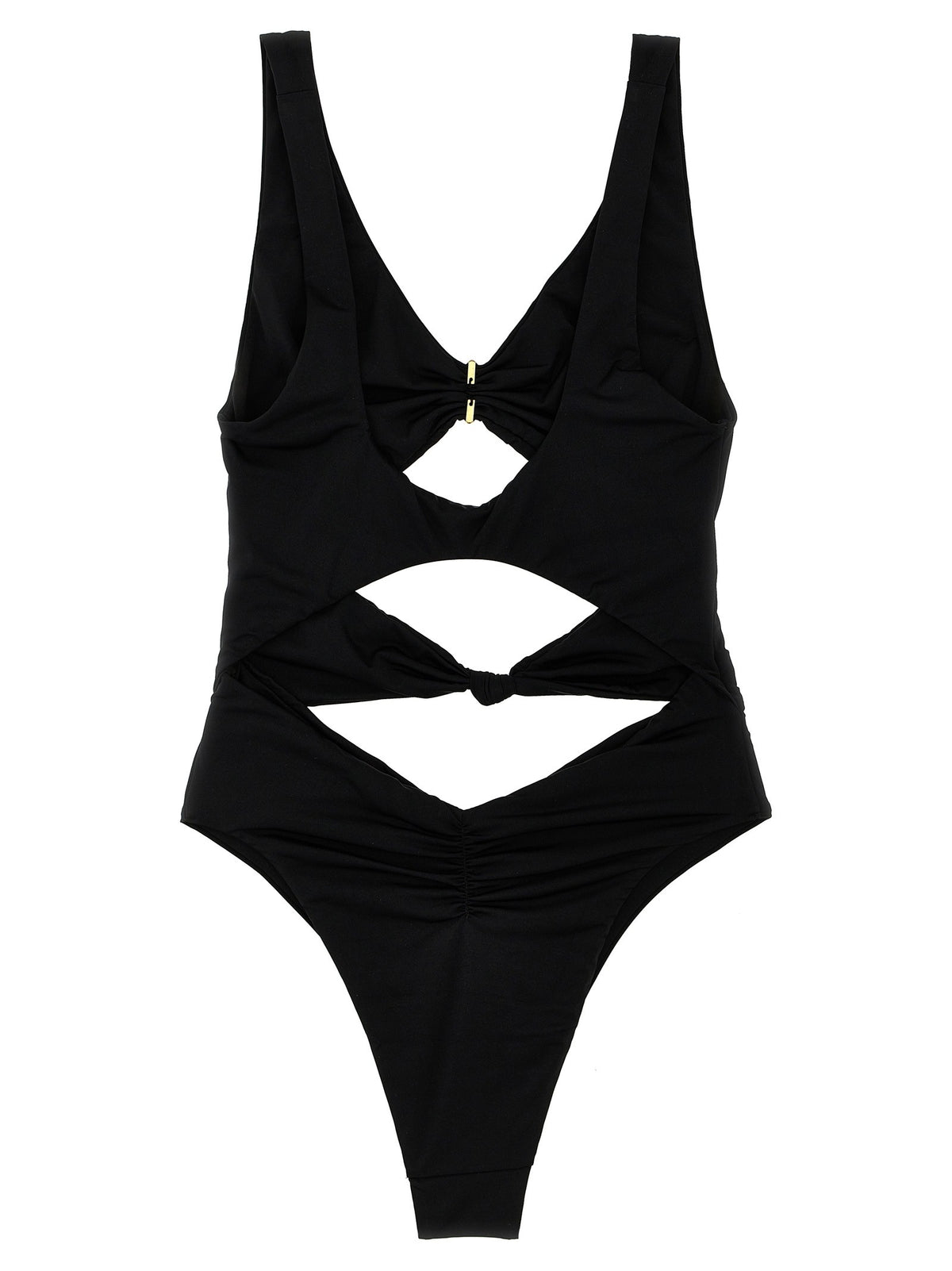 Elisabetta Franchi Knot One Piece Swimsuit Black