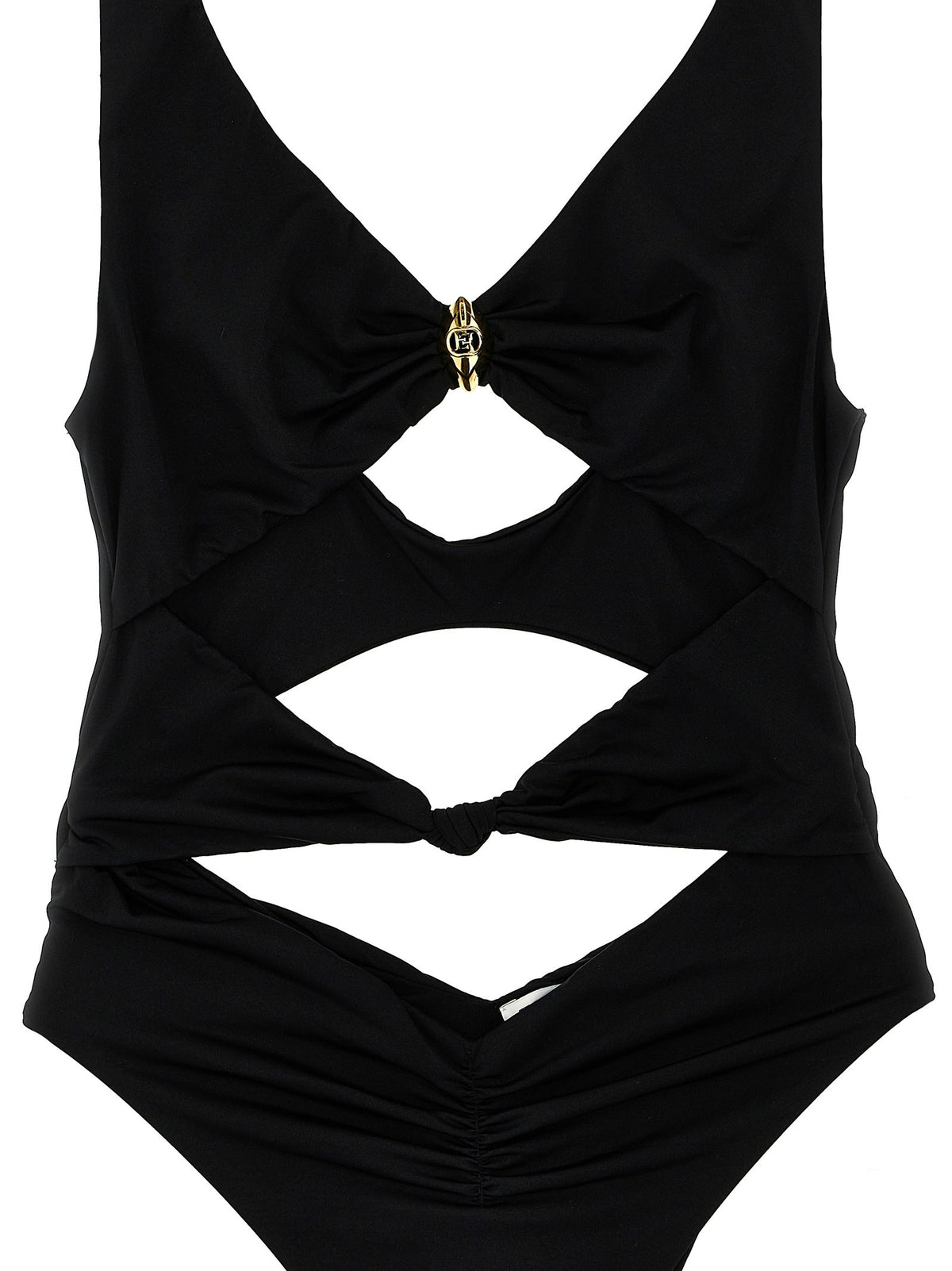 Elisabetta Franchi Knot One Piece Swimsuit Black