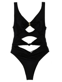 Elisabetta Franchi Knot One Piece Swimsuit Black