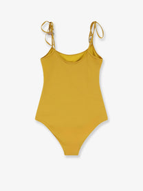 Chloé Women's Knotted One Piece Swimsuit Green