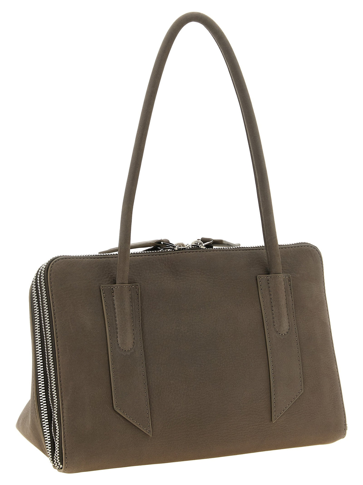 The Attico Women's Laltra Di Milano Suede Shoulder Bag Grey, view 2