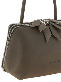The Attico Women's Laltra Di Milano Suede Shoulder Bag Grey, view 3