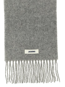 JACQUEMUS Lecharpe Carro Scarf Grey, view 2