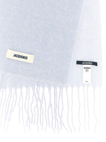 JACQUEMUS Lecharpe Carro Scarf Blue, view 3