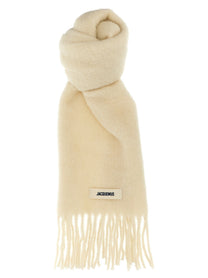 JACQUEMUS Lecharpe Carro Scarf White