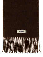 JACQUEMUS Lecharpe Carro Scarf Brown, view 2