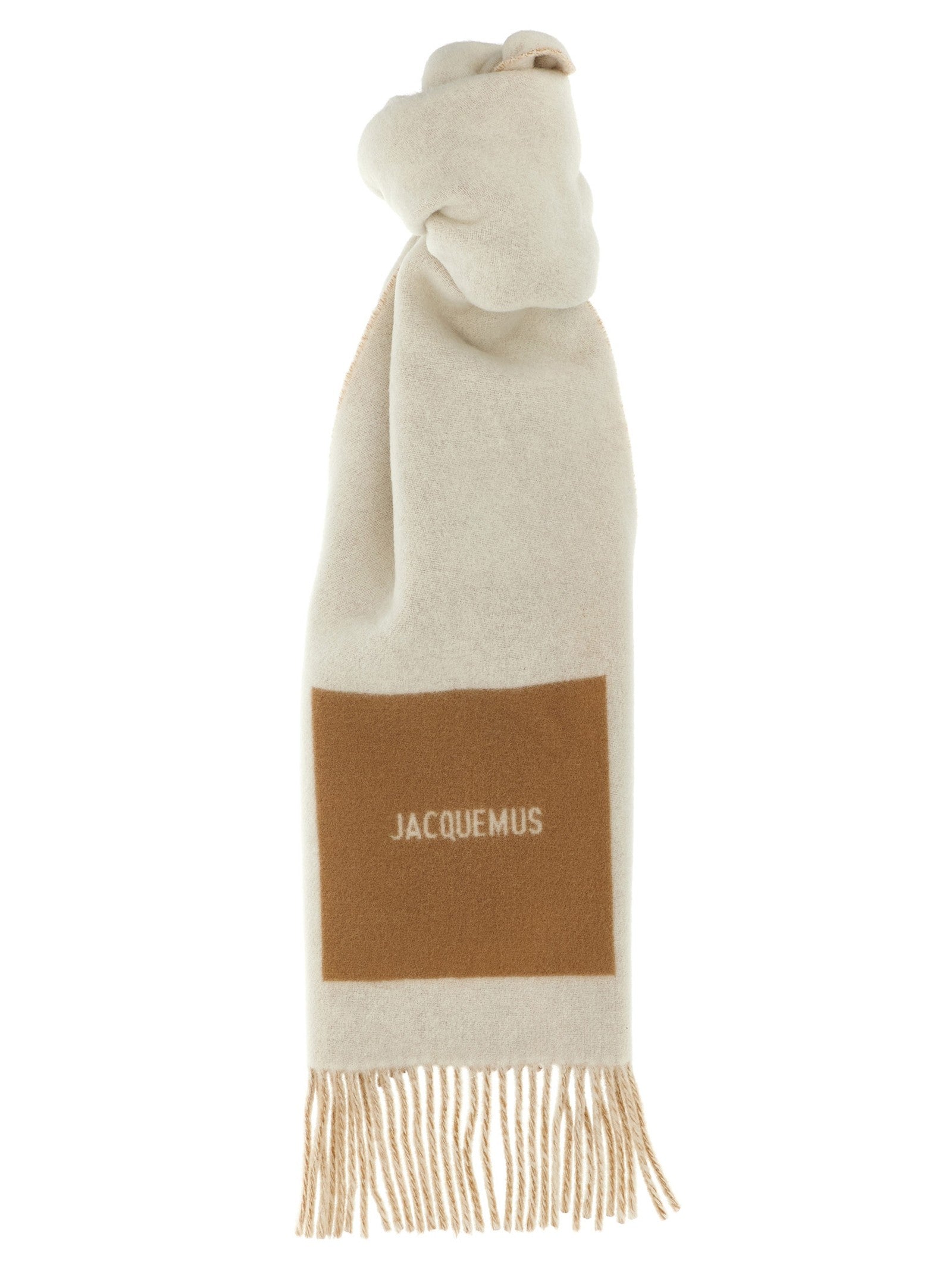 JACQUEMUS Lecharpe Rond Carré Scarf Beige