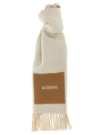 JACQUEMUS Lecharpe Rond Carré Scarf Beige