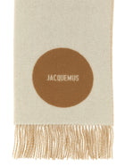 JACQUEMUS Lecharpe Rond Carré Scarf Beige, view 3