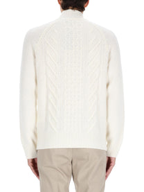 Boss Camel Men's Hector Cable Knit Sweater White