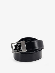 Saint Laurent Men's La Leather Belt Black