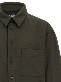 JACQUEMUS La Chemise Boulanger Overshirt Green